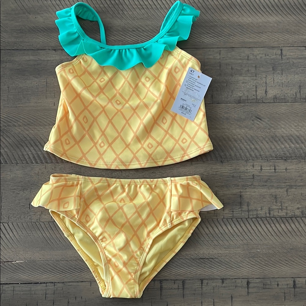 Kohl's Yellow and Orange Ruffle Bikini Set